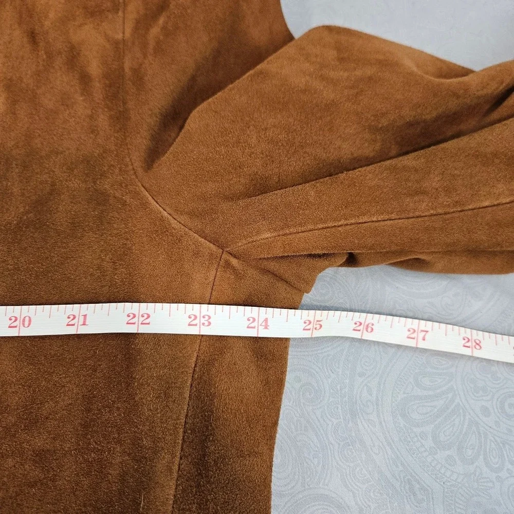 Marshall Field's Mens Brown Suede Leather Blazer Jacket 46R Vintage